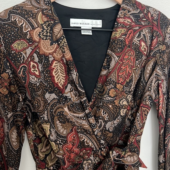 Vintage David Warren Floral Long Sleeve Top - Picture 2 of 5